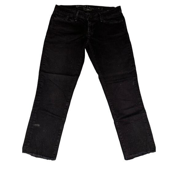 Levi's Capital E Skimmer Denim Jeans Size 28 Black Distressed‎ Low Skinny - Picture 1 of 12